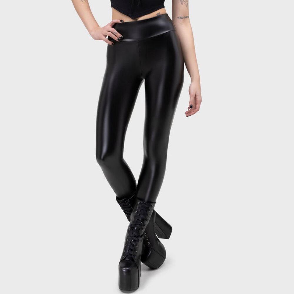 Faux Leather Leggings - Size Small
